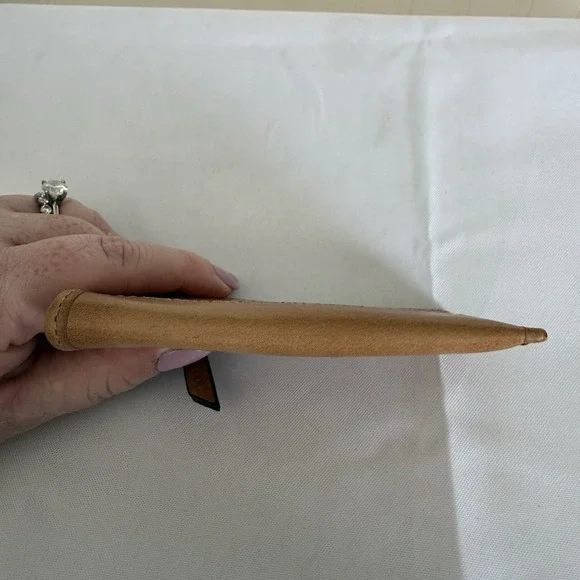 Coach Leather Mini Skinny ID Case Wallet Keychain Bag Charm B4/Tan Brown NWT - Picture 5 of 11